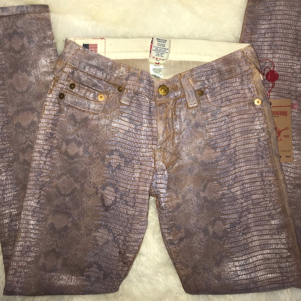 True religion snake skin skinny jeans 50% off!!!